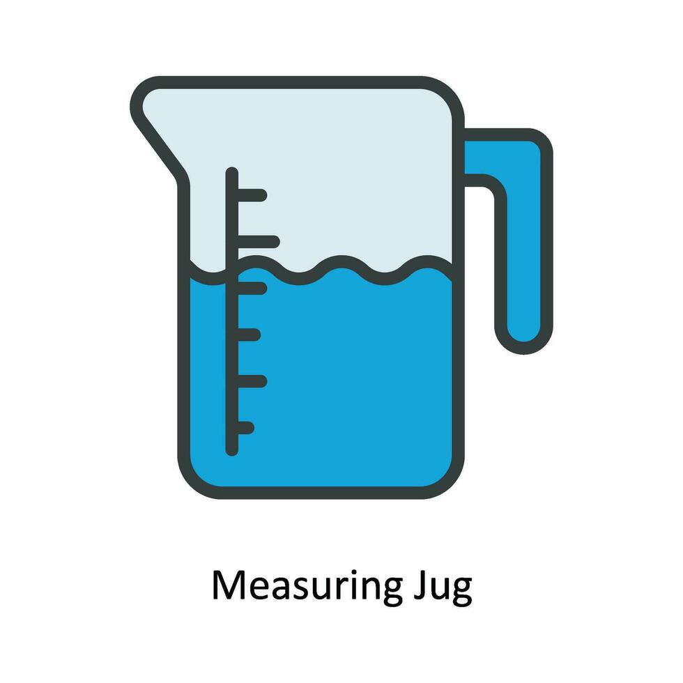 Measuring Jug Vector  Fill outline Icon Design illustration. Kitchen and home  Symbol on White background EPS 10 File