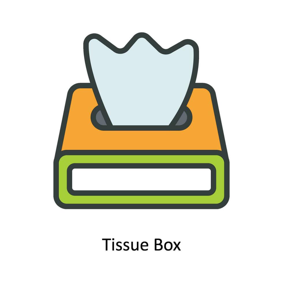 Tissue Box Vector  Fill outline Icon Design illustration. Kitchen and home  Symbol on White background EPS 10 File