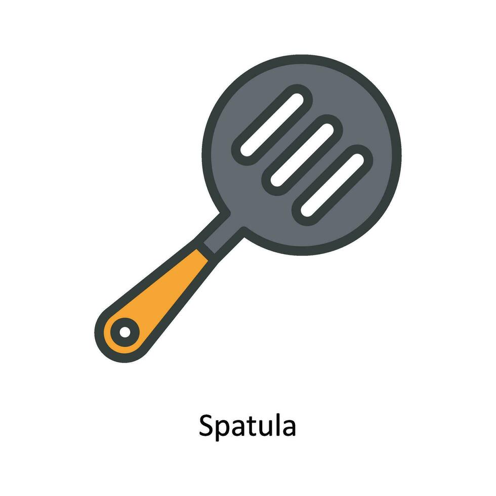 espátula vector llenar contorno icono diseño ilustración. cocina y hogar símbolo en blanco antecedentes eps 10 archivo