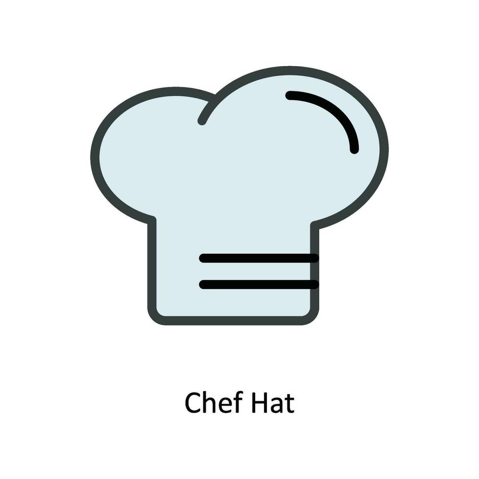 Chef Hat Vector  Fill outline Icon Design illustration. Kitchen and home  Symbol on White background EPS 10 File