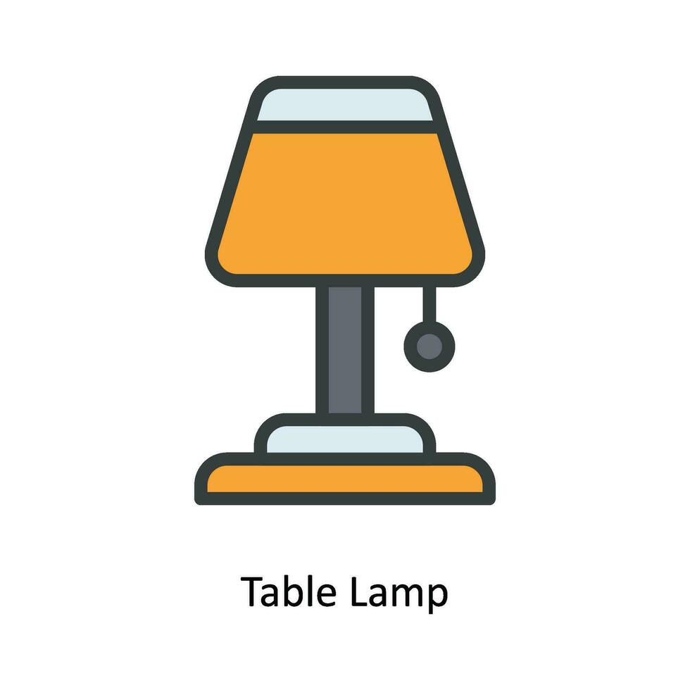 Table Lamp Vector  Fill outline Icon Design illustration. Kitchen and home  Symbol on White background EPS 10 File