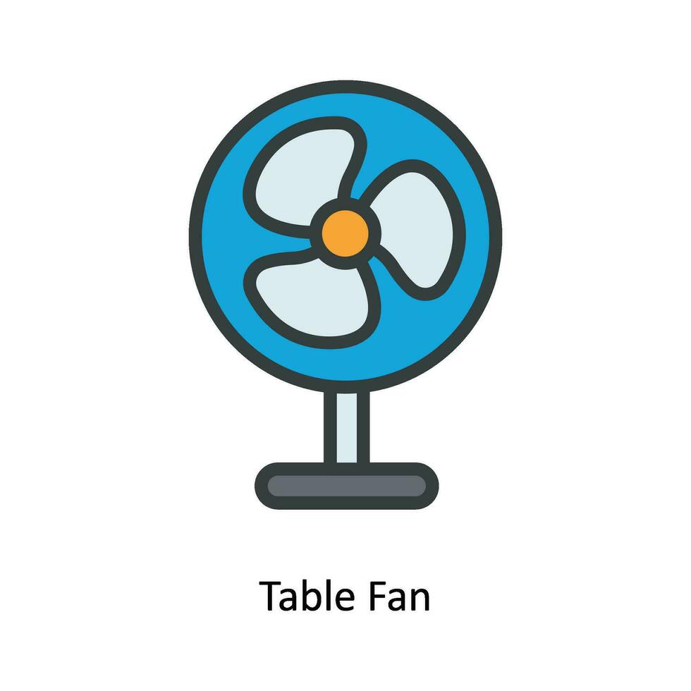 Table Fan Vector  Fill outline Icon Design illustration. Kitchen and home  Symbol on White background EPS 10 File