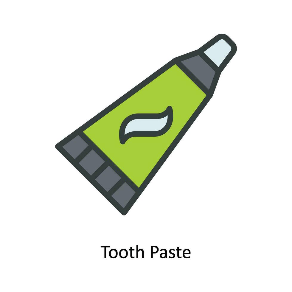 Tooth Paste Vector  Fill outline Icon Design illustration. Kitchen and home  Symbol on White background EPS 10 File