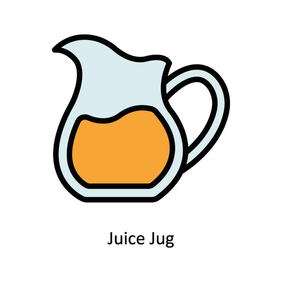 Juice Jug Vector  Fill outline Icon Design illustration. Kitchen and home  Symbol on White background EPS 10 File