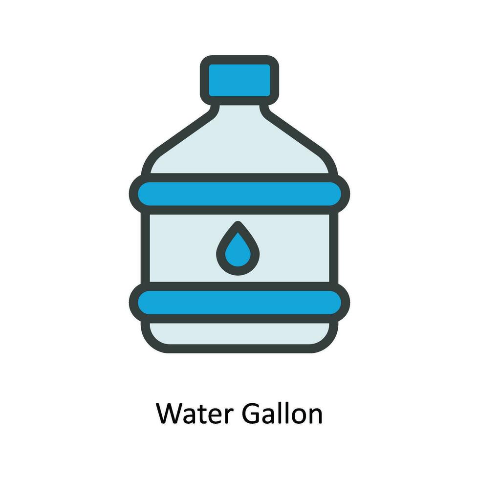 agua galón vector llenar contorno icono diseño ilustración. cocina y hogar símbolo en blanco antecedentes eps 10 archivo