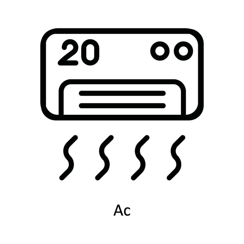 Ac Vector   outline Icon Design illustration. Kitchen and home  Symbol on White background EPS 10 File