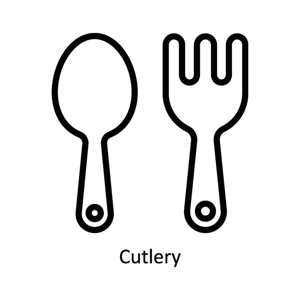 Cutlery Vector   outline Icon Design illustration. Kitchen and home  Symbol on White background EPS 10 File