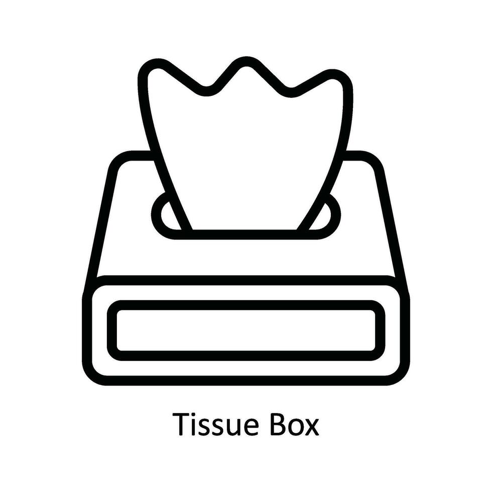 Tissue Box Vector   outline Icon Design illustration. Kitchen and home  Symbol on White background EPS 10 File