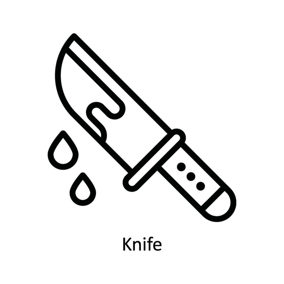 cuchillo vector contorno icono diseño ilustración. cocina y hogar símbolo en blanco antecedentes eps 10 archivo