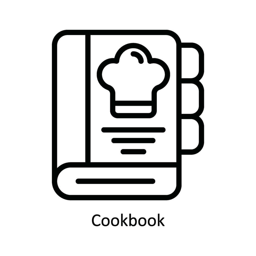 Cookbook Vector outline Icon Design illustration. Kitchen and home