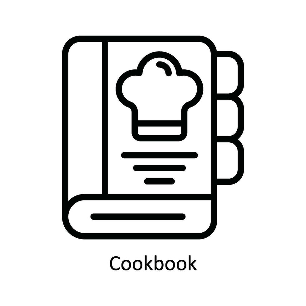 Cookbook Vector   outline Icon Design illustration. Kitchen and home  Symbol on White background EPS 10 File