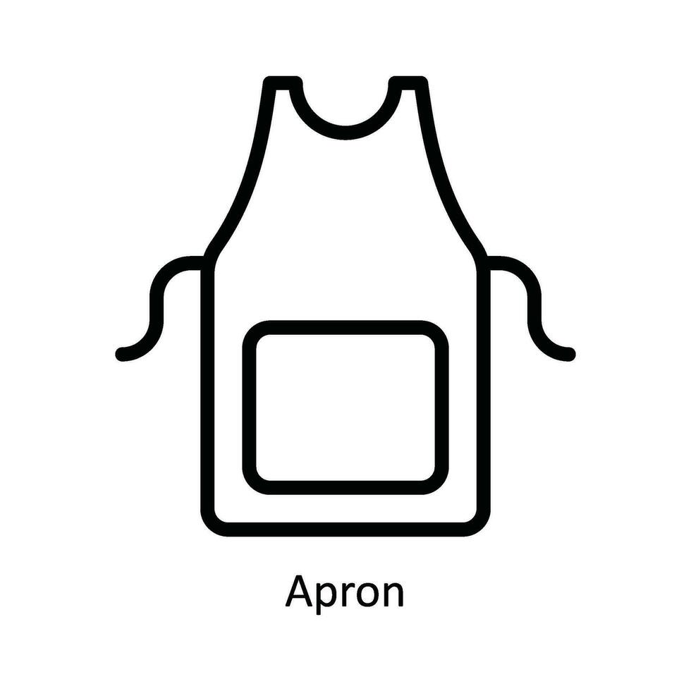 Apron Vector   outline Icon Design illustration. Kitchen and home  Symbol on White background EPS 10 File