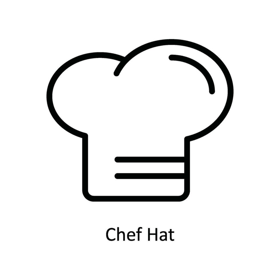 Chef Hat Vector   outline Icon Design illustration. Kitchen and home  Symbol on White background EPS 10 File