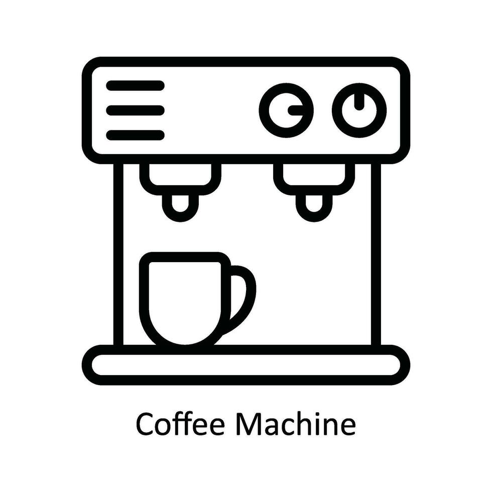 café máquina vector contorno icono diseño ilustración. cocina y hogar símbolo en blanco antecedentes eps 10 archivo