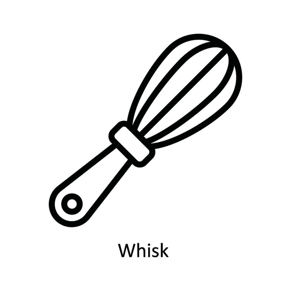 Whisk  Vector   outline Icon Design illustration. Kitchen and home  Symbol on White background EPS 10 File