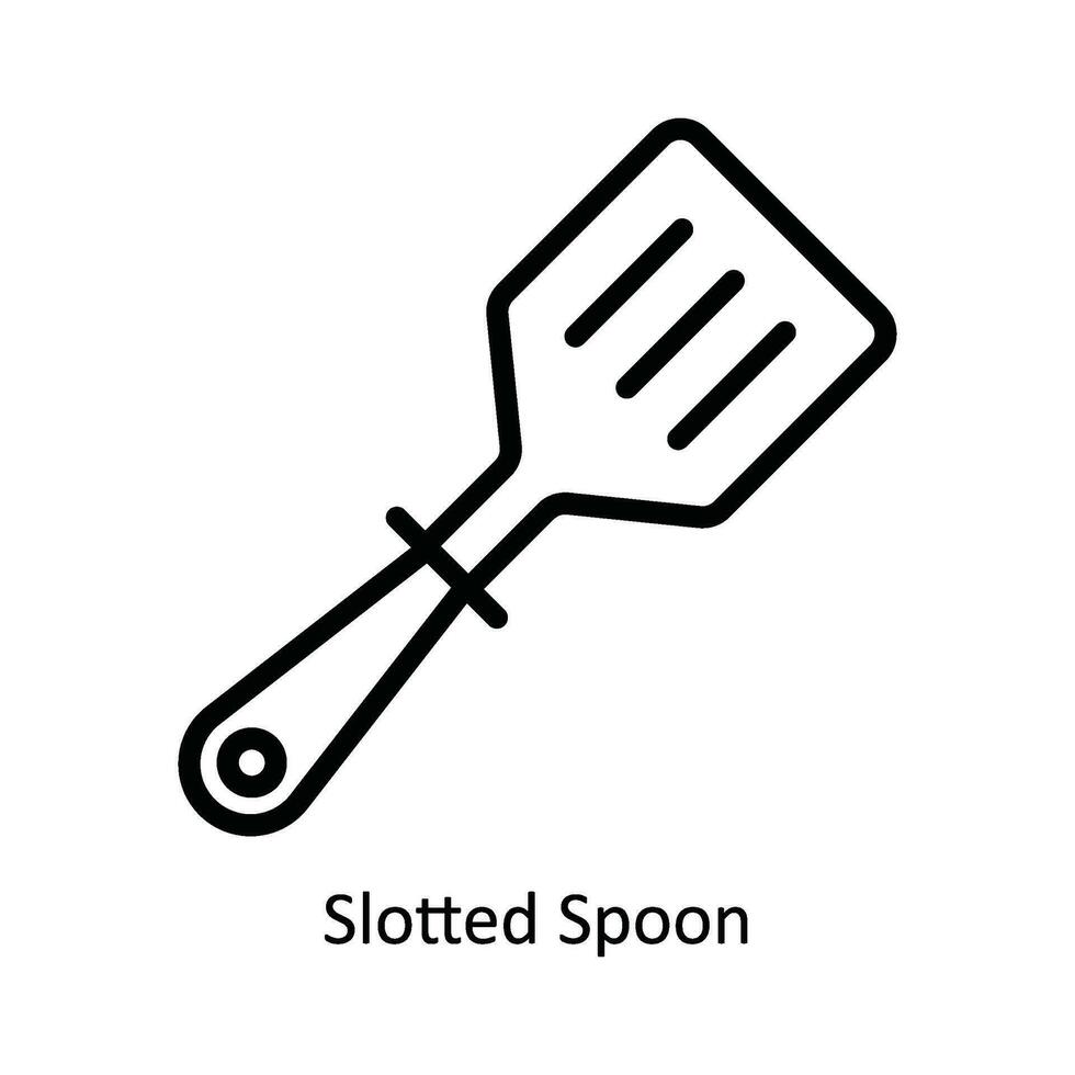 Slotted Spoon Vector   outline Icon Design illustration. Kitchen and home  Symbol on White background EPS 10 File