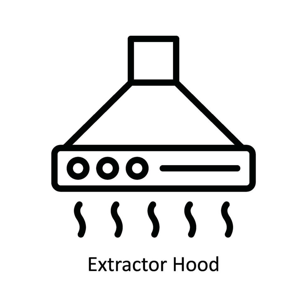 Extractor Hood Vector   outline Icon Design illustration. Kitchen and home  Symbol on White background EPS 10 File