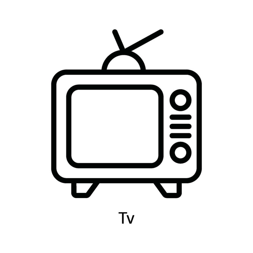 televisión vector contorno icono diseño ilustración. cocina y hogar símbolo en blanco antecedentes eps 10 archivo