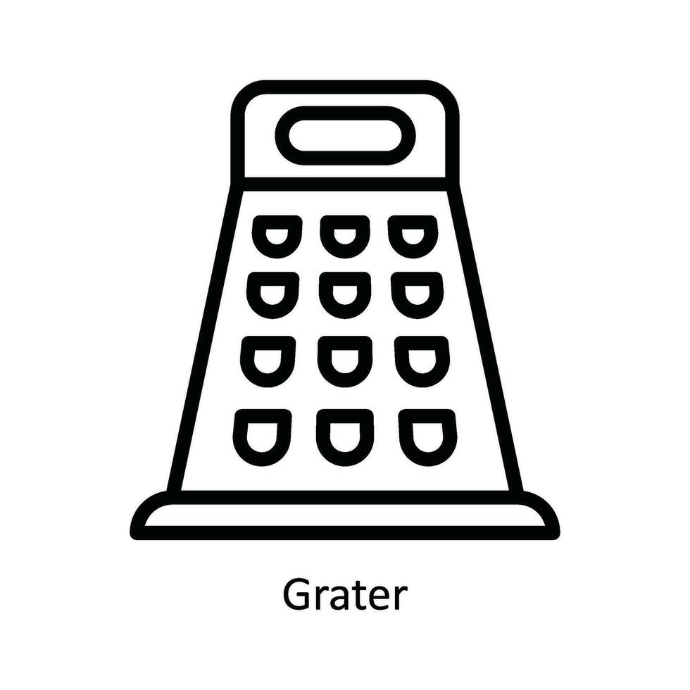 Grater Vector   outline Icon Design illustration. Kitchen and home  Symbol on White background EPS 10 File