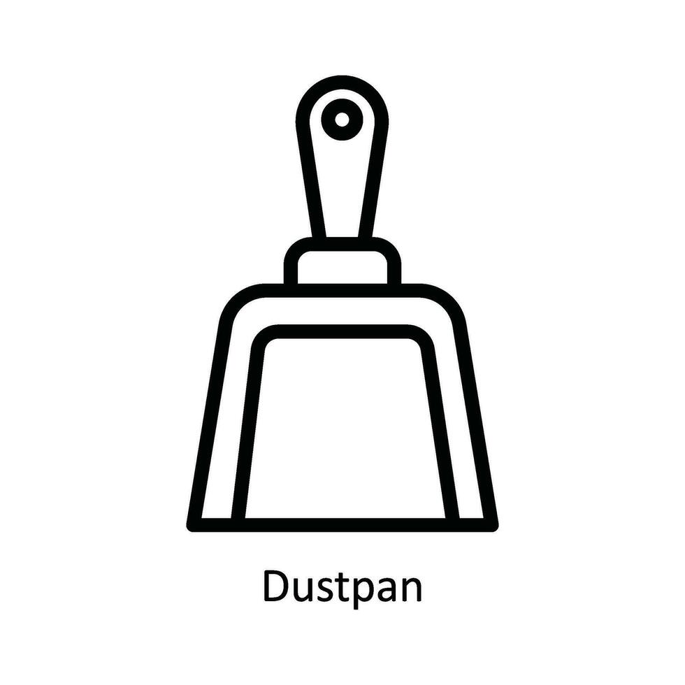 Dustpan Vector   outline Icon Design illustration. Kitchen and home  Symbol on White background EPS 10 File