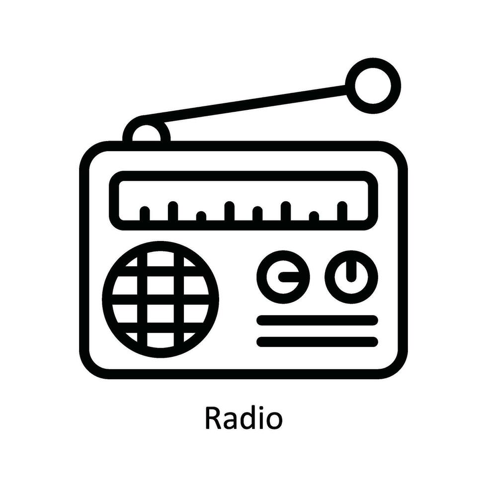 Radio Vector   outline Icon Design illustration. Kitchen and home  Symbol on White background EPS 10 File
