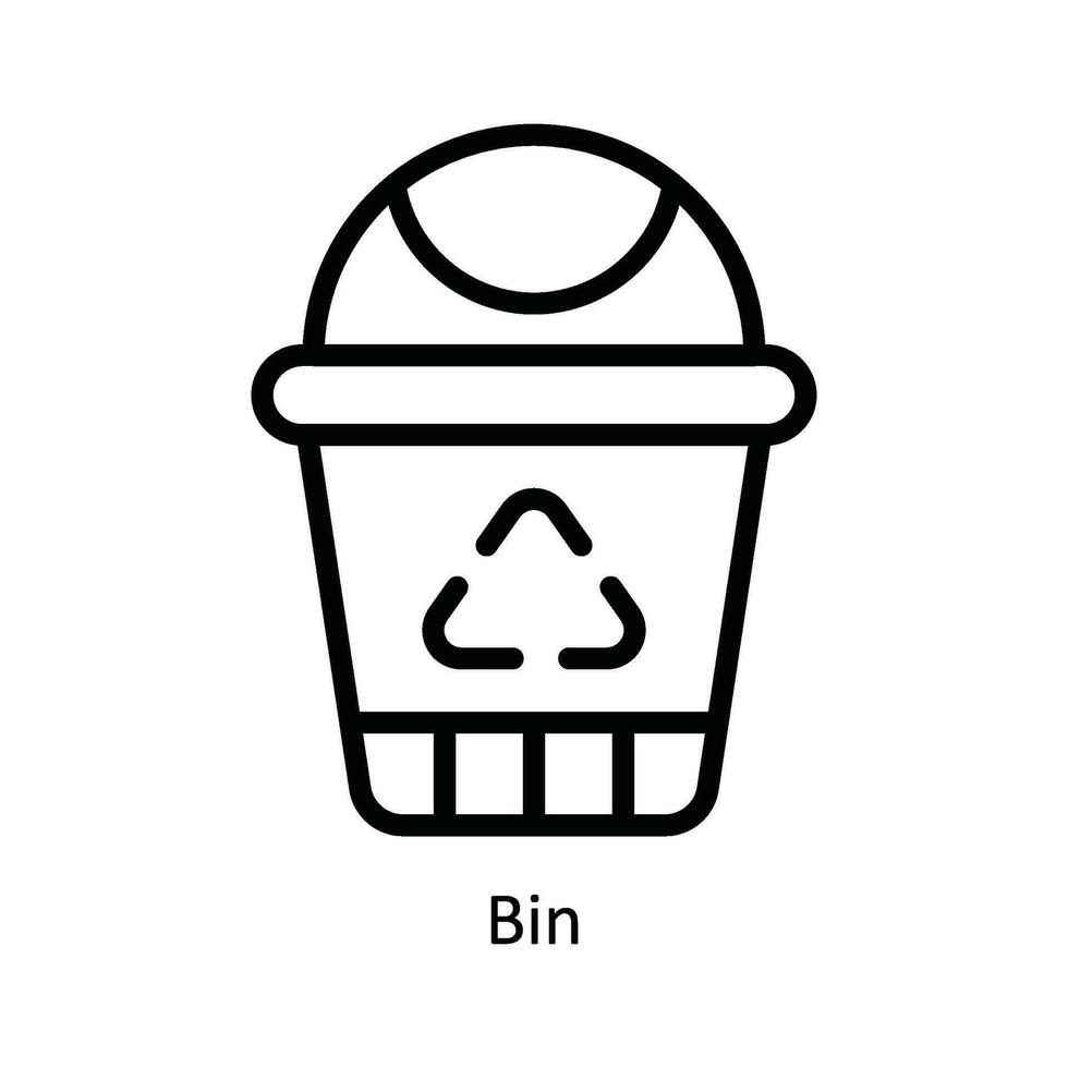 Bin Vector   outline Icon Design illustration. Kitchen and home  Symbol on White background EPS 10 File