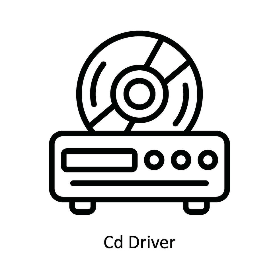 Cd Driver Vector   outline Icon Design illustration. Kitchen and home  Symbol on White background EPS 10 File