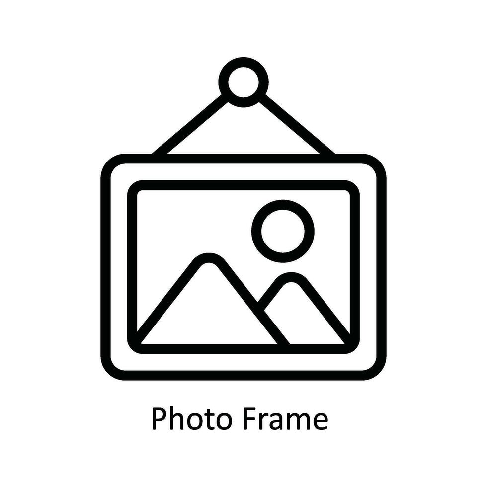 Photo Frame  Vector   outline Icon Design illustration. Kitchen and home  Symbol on White background EPS 10 File
