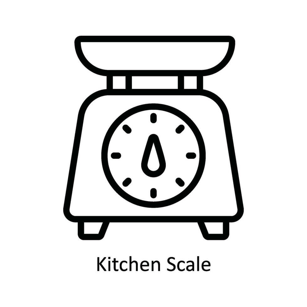 Kitchen Scale Vector   outline Icon Design illustration. Kitchen and home  Symbol on White background EPS 10 File