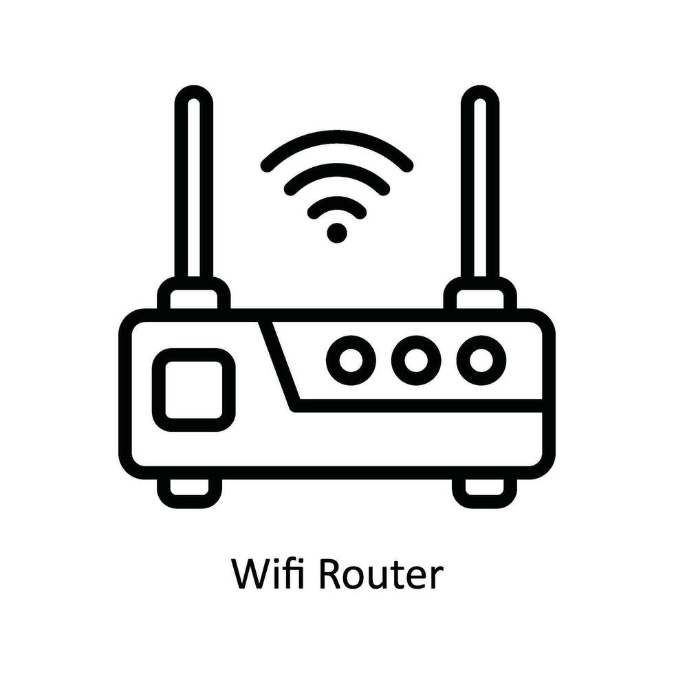 Wifi Router Vector   outline Icon Design illustration. Kitchen and home  Symbol on White background EPS 10 File