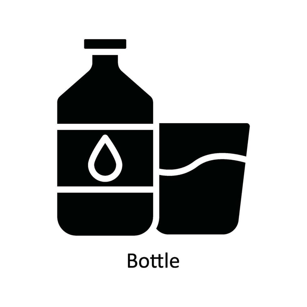 Bottle  Vector   solid Icon Design illustration. Kitchen and home  Symbol on White background EPS 10 File