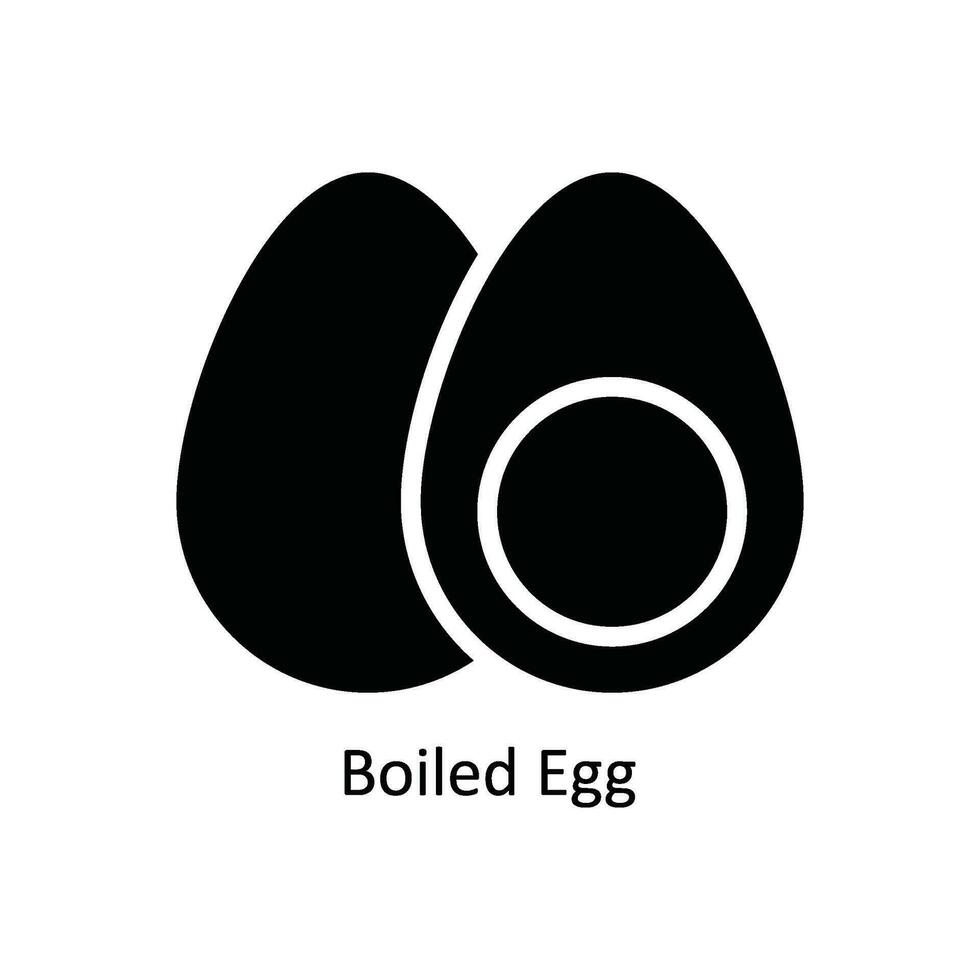 Boiled Egg Vector   solid Icon Design illustration. Kitchen and home  Symbol on White background EPS 10 File