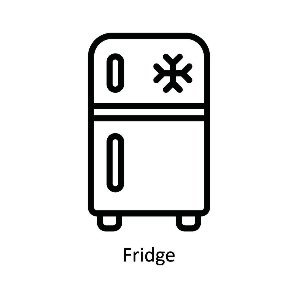 Fridge Vector   outline Icon Design illustration. Kitchen and home  Symbol on White background EPS 10 File