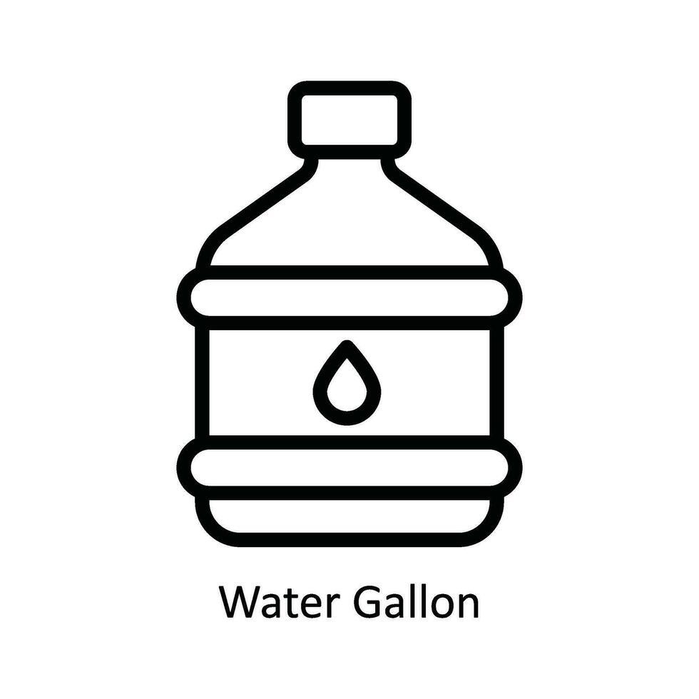 Water Gallon Vector   outline Icon Design illustration. Kitchen and home  Symbol on White background EPS 10 File