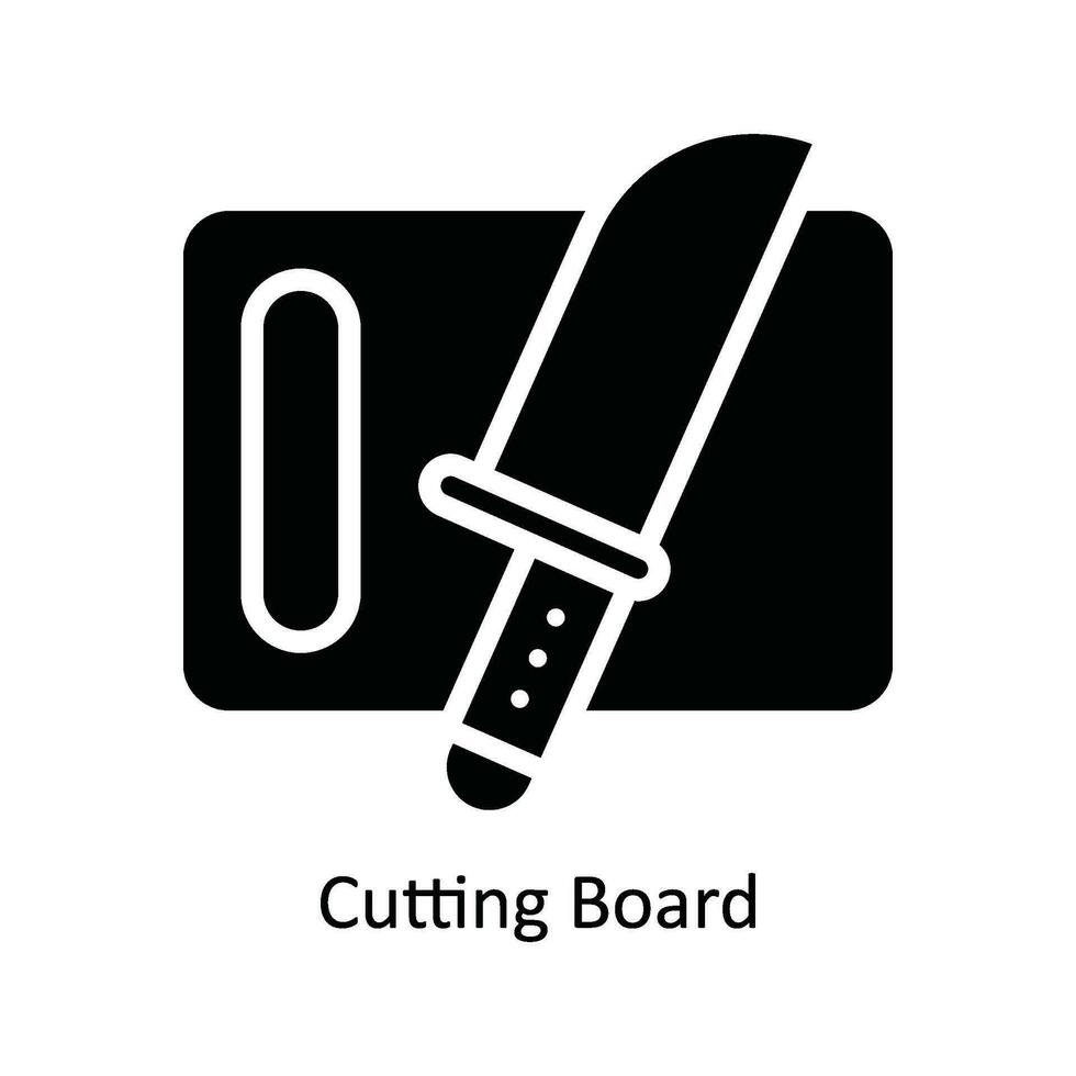 Cutting Board Vector   solid Icon Design illustration. Kitchen and home  Symbol on White background EPS 10 File