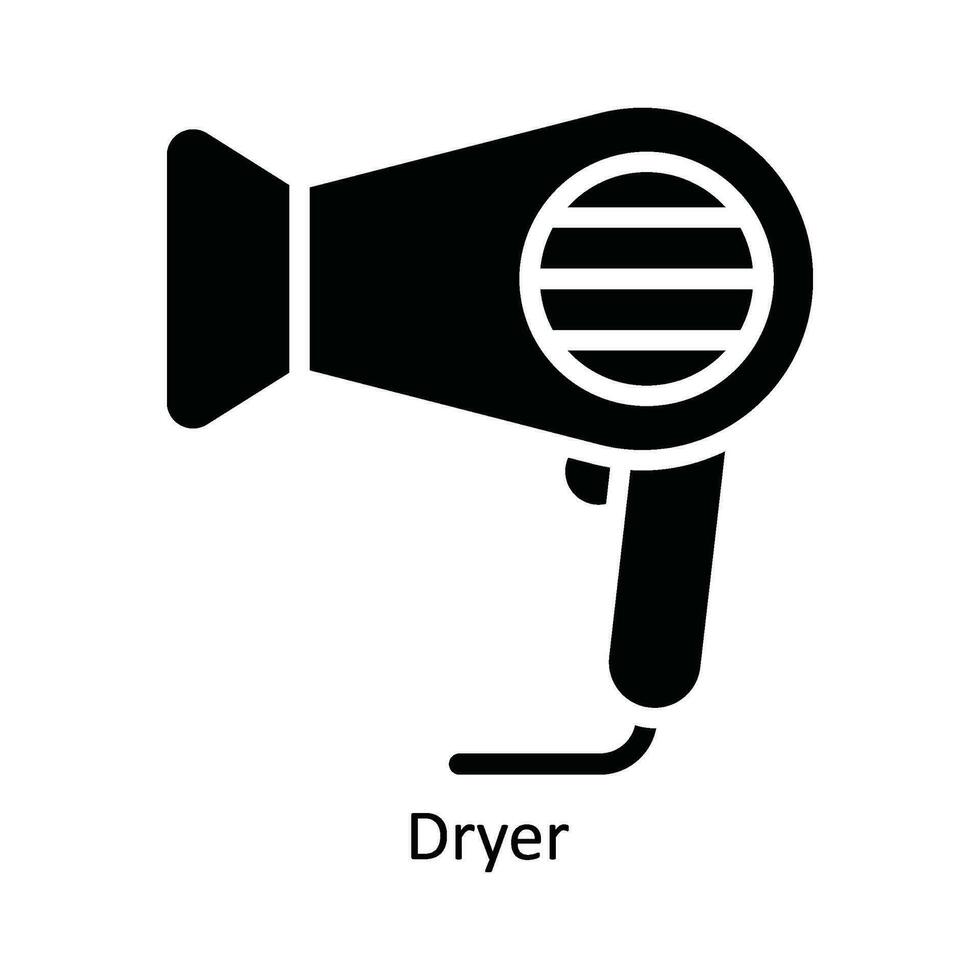 secadora vector sólido icono diseño ilustración. cocina y hogar símbolo en blanco antecedentes eps 10 archivo