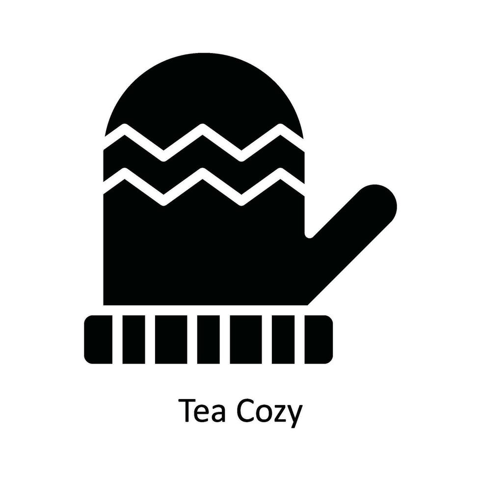 Mittens Vector   solid Icon Design illustration. Kitchen and home  Symbol on White background EPS 10 File