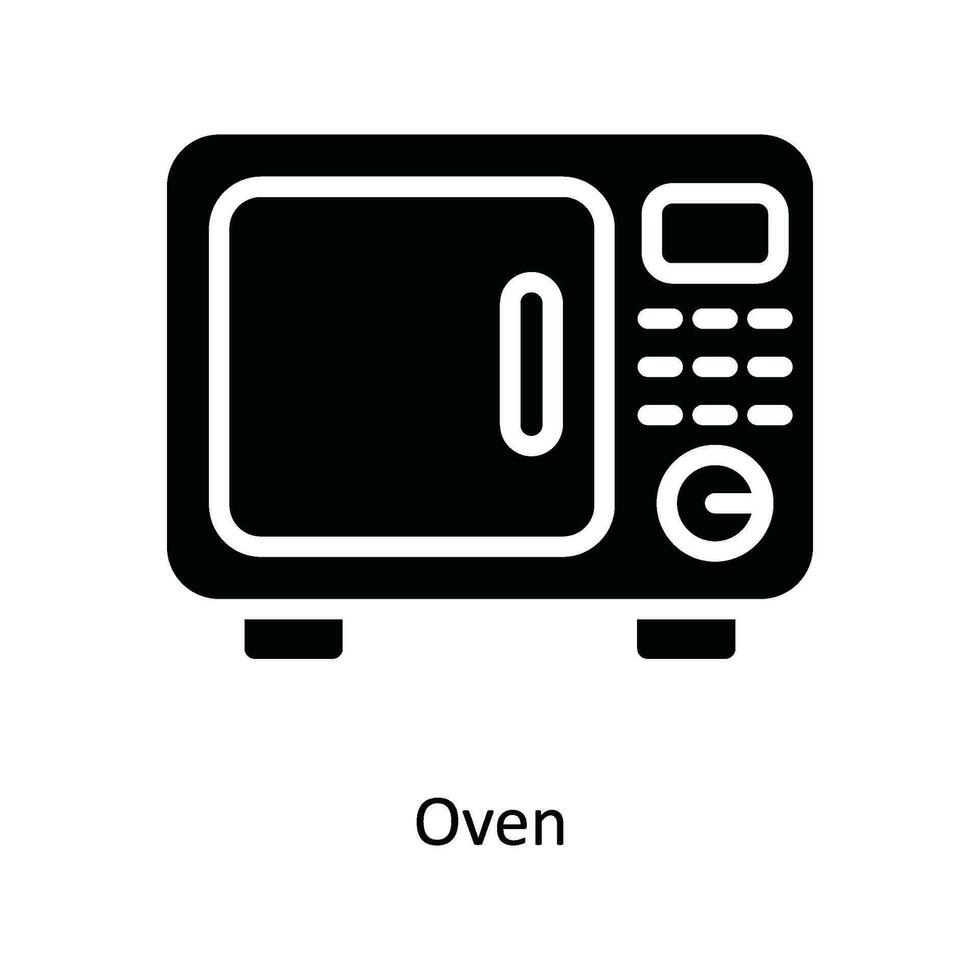 horno vector sólido icono diseño ilustración. cocina y hogar símbolo en blanco antecedentes eps 10 archivo