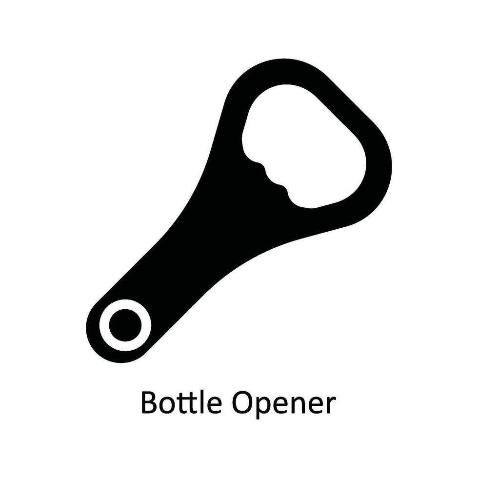 Bottle Opener Vector   solid Icon Design illustration. Kitchen and home  Symbol on White background EPS 10 File