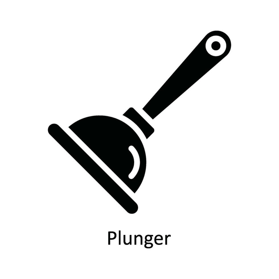 Plunger  Vector   solid Icon Design illustration. Kitchen and home  Symbol on White background EPS 10 File