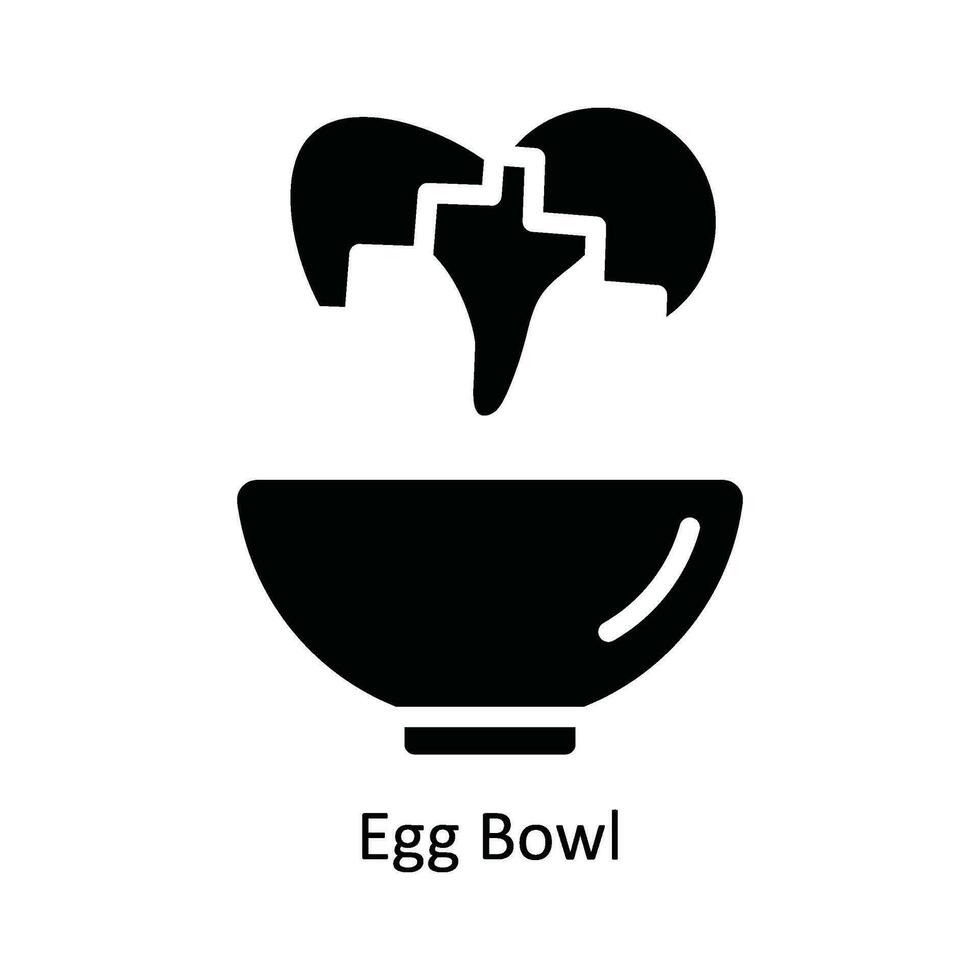 huevo cuenco vector sólido icono diseño ilustración. cocina y hogar símbolo en blanco antecedentes eps 10 archivo