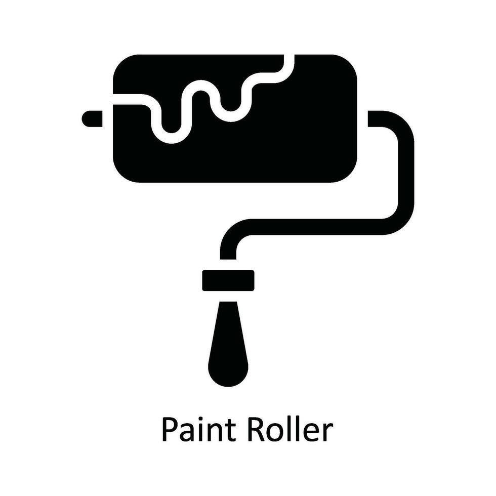 Paint Roller Vector   solid Icon Design illustration. Kitchen and home  Symbol on White background EPS 10 File