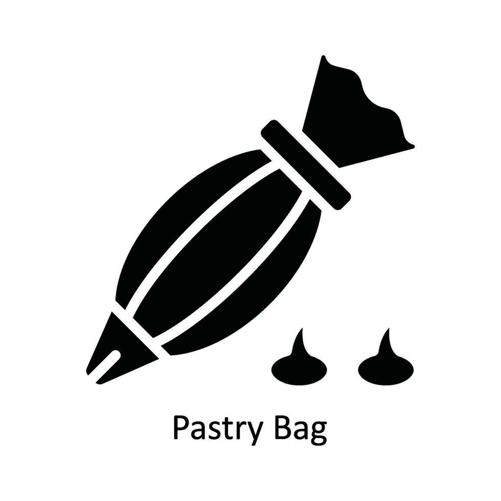 Pastelería bolso vector sólido icono diseño ilustración. cocina y hogar símbolo en blanco antecedentes eps 10 archivo