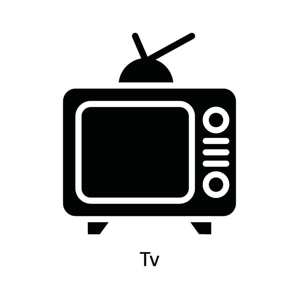 Tv Vector   solid Icon Design illustration. Kitchen and home  Symbol on White background EPS 10 File