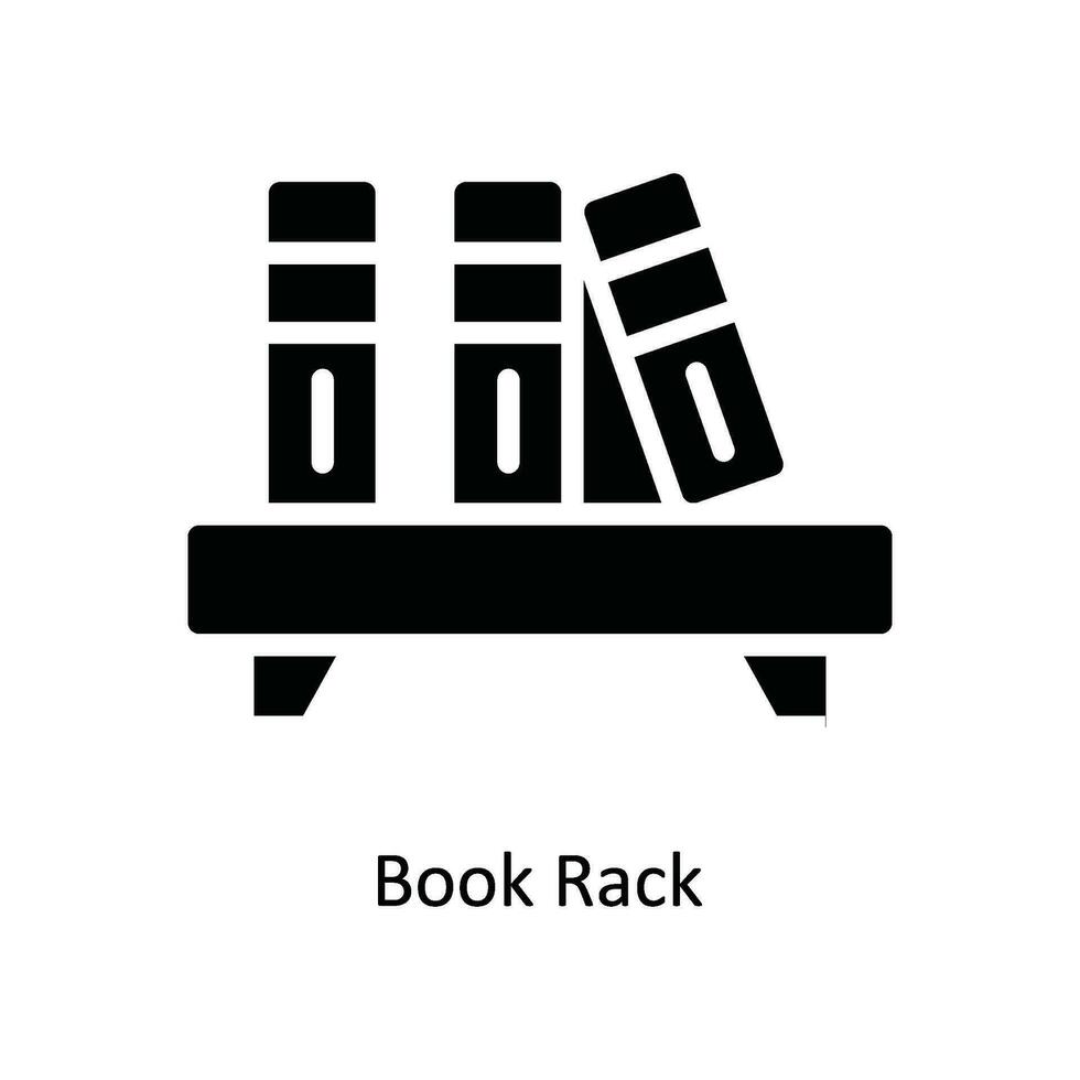 Book Rack Vector   solid Icon Design illustration. Kitchen and home  Symbol on White background EPS 10 File