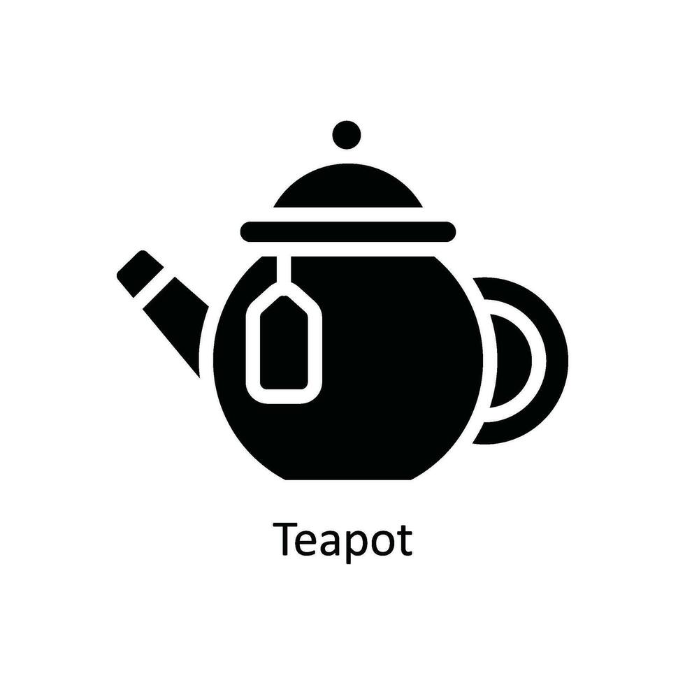 Teapot Vector   solid Icon Design illustration. Kitchen and home  Symbol on White background EPS 10 File