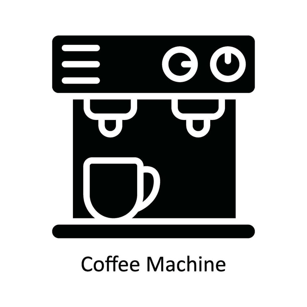 café máquina vector sólido icono diseño ilustración. cocina y hogar símbolo en blanco antecedentes eps 10 archivo