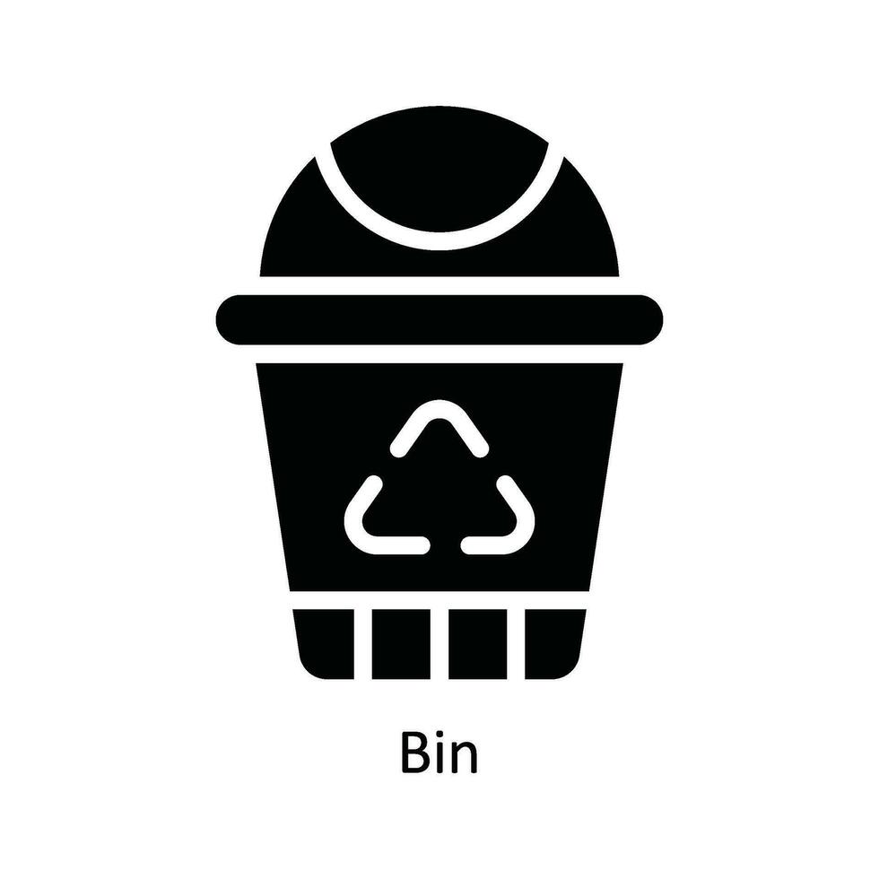 Bin Vector   solid Icon Design illustration. Kitchen and home  Symbol on White background EPS 10 File