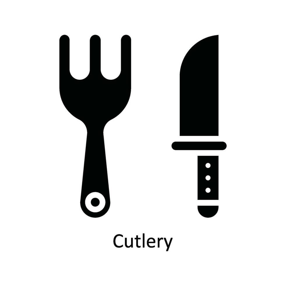 Cutlery Vector   solid Icon Design illustration. Kitchen and home  Symbol on White background EPS 10 File