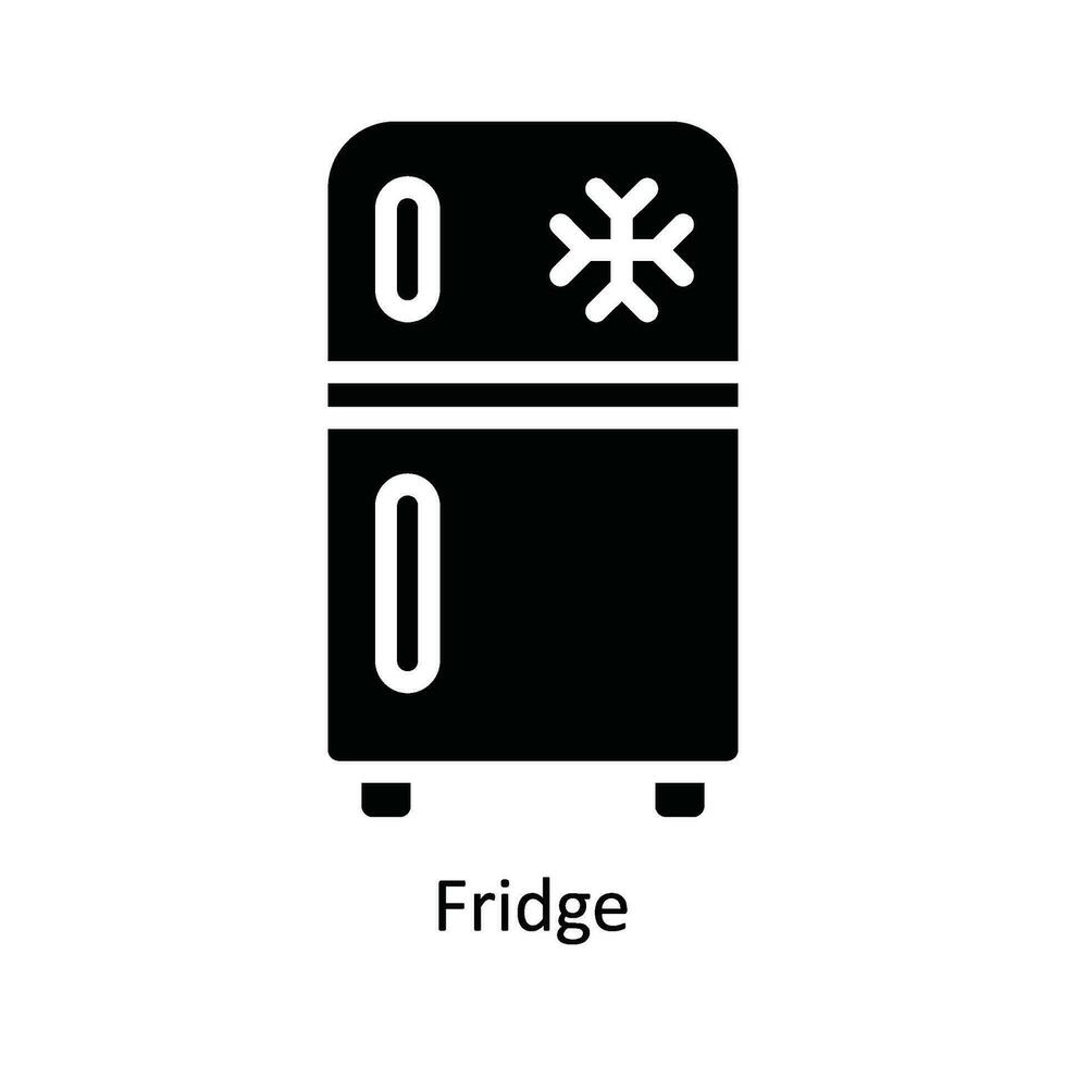 Fridge Vector   solid Icon Design illustration. Kitchen and home  Symbol on White background EPS 10 File